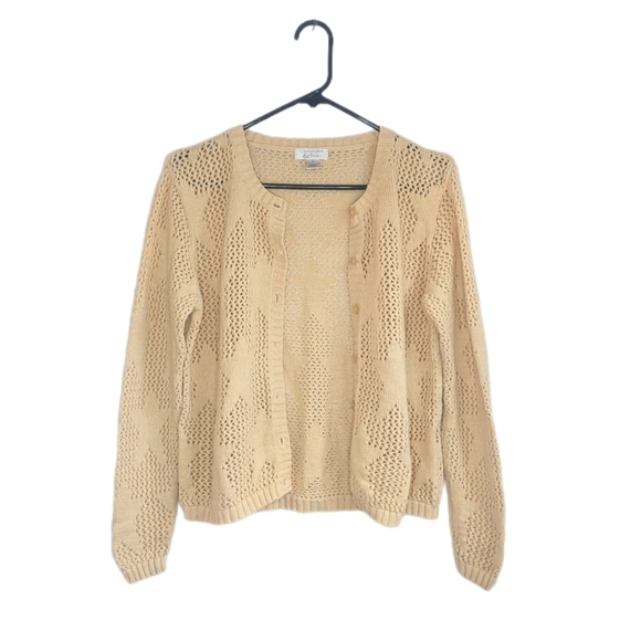 Vintage 2000s Star Patterned Crochet Cardigan - Picture 2 of 11